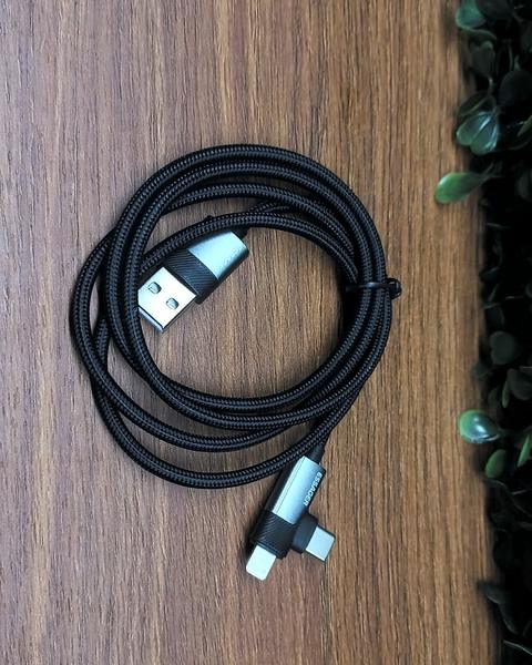 Cabo Essager 2 em 1 USB-C e Lightning 90 Graus — foto 2