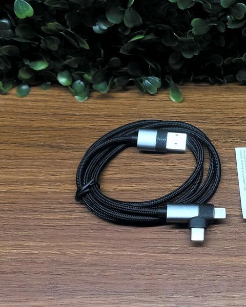 Cabo Essager 2 em 1 USB-C e Lightning 90 Graus — foto 3